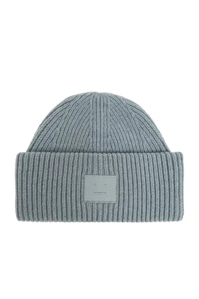 Acne Studios Wool Hat With Logo In Blue