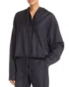 Acne Studios Wool Hooded Button Front Top In Blue