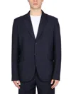 Acne Studios Signature Wool Jacket With Notched Lapels In Blue