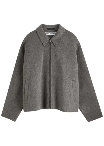 Acne Studios Wool Bomber Jacket In Grey
