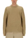 Acne Studios Solid Color Crew-neck Sweater In Brown