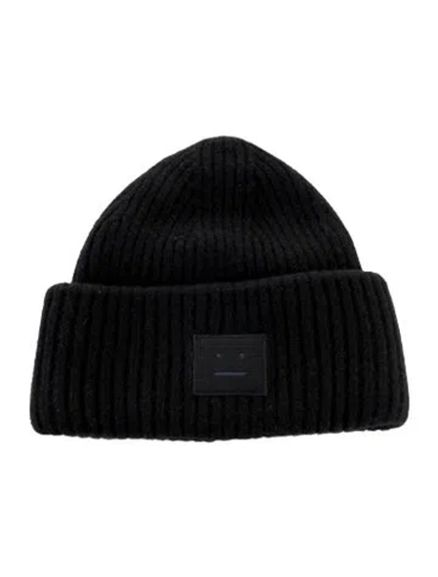 Pre-owned Acne Studios Wool Knit Beanie In Black