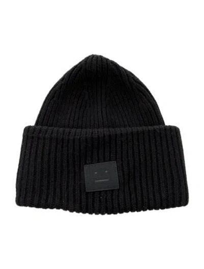 Pre-owned Acne Studios Wool Knit Beanie In Black