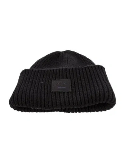 Pre-owned Acne Studios Wool Knit Hat In Black