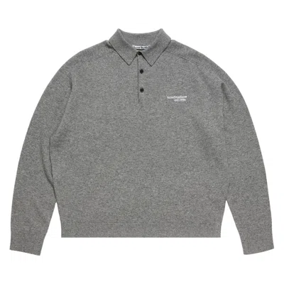 Pre-owned Acne Studios Wool Knit Polo 'dark Grey' | Men's Size Xl