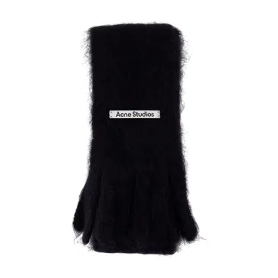 Acne Studios Wool Knit Scarf In Black