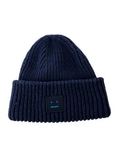 Pre-owned Acne Studios Wool Knitted Beanie In Blue