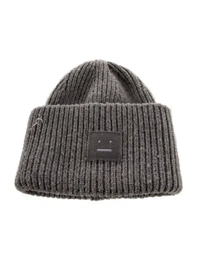 Pre-owned Acne Studios Wool Knitted Beanie In Gray