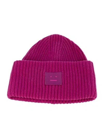 Pre-owned Acne Studios Wool Knitted Beanie In Purple