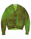 Acne Studios Kark V-neck Oversize Cardigan In Green