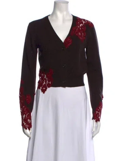 Pre-owned Acne Studios Wool Lace Pattern Sweater In Brown