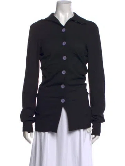 Pre-owned Acne Studios Wool Long Sleeve Button-up Top In Black