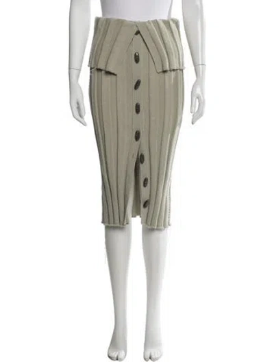 Pre-owned Acne Studios Wool Midi Length Skirt In Green
