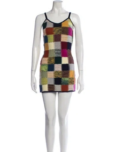 Pre-owned Acne Studios Wool Mini Dress In Neutrals