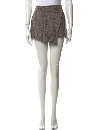 Pre-owned Acne Studios Wool Mini Skirt In Brown