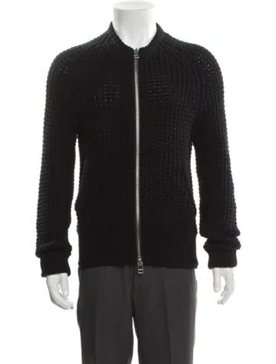 Pre-owned Acne Studios Wool Mock Neck Cardigan In Gray