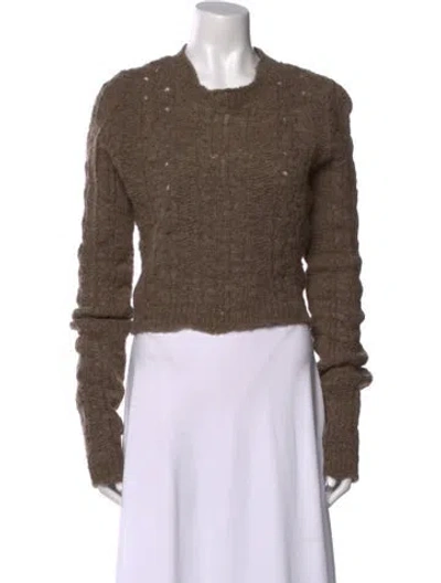 Pre-owned Acne Studios Wool Mock Neck Crop Top In Brown