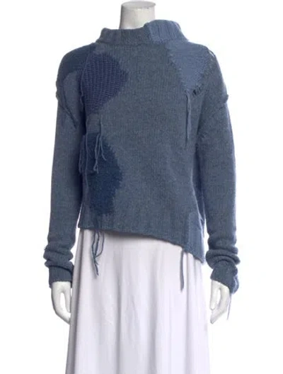 Pre-owned Acne Studios Wool Mock Neck Sweater In Blue