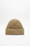 Acne Studios Wool Mohair Beanie In Dark Beige