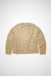 Acne Studios Wool Mohair Cardigan In Dark Beige