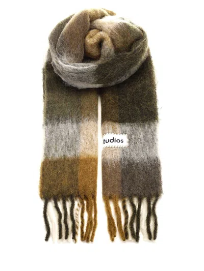 Acne Studios Wool Mohair Check Scarf Scarves And Foulards Multicolor
