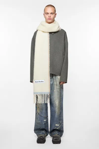 Acne Studios Wool Mohair Scarf - Narrow In White