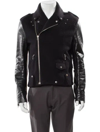 Pre-owned Acne Studios Wool Moto Jacket In Black