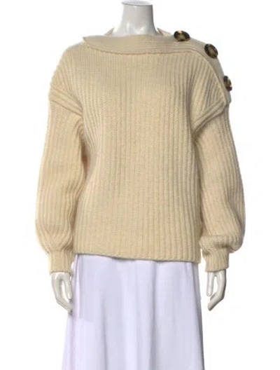 Pre-owned Acne Studios Wool Off-the-shoulder Sweater In Neutral