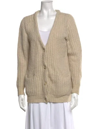 Pre-owned Acne Studios Wool Open Front Sweater In Neutral