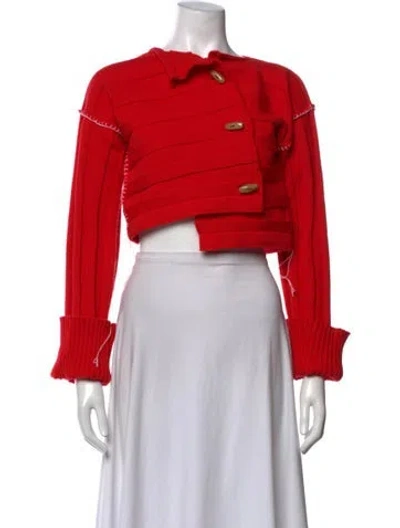 Pre-owned Acne Studios Wool Open Front Sweater In Red