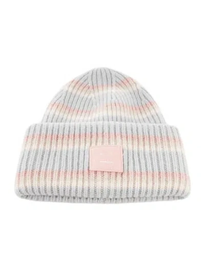 Pre-owned Acne Studios Wool Patch Beanie Winter Hat In Blue