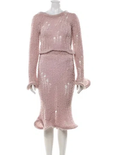 Pre-owned Acne Studios Wool Patterned Skirt Set In Pink