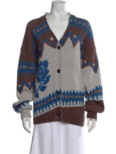 Pre-owned Acne Studios Wool Patterned Sweater In Blue