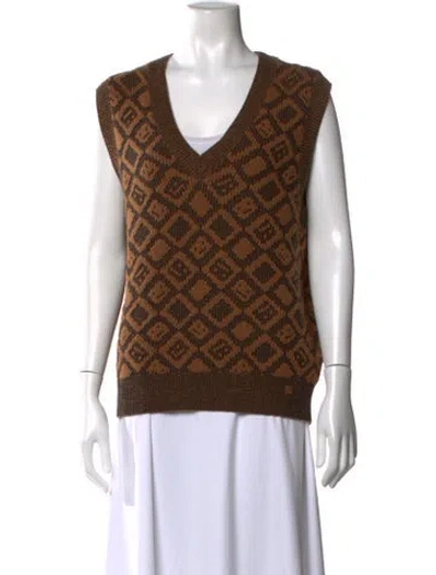 Pre-owned Acne Studios Wool Patterned Sweater In Brown