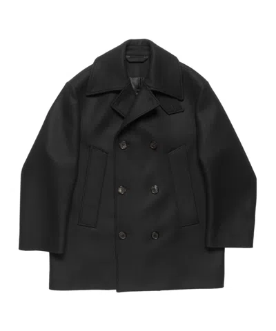 Acne Studios Wool Peacoat In Black