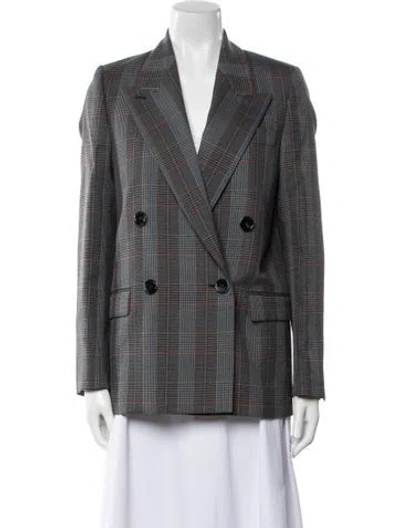 Pre-owned Acne Studios Wool Plaid Print Blazer In Black