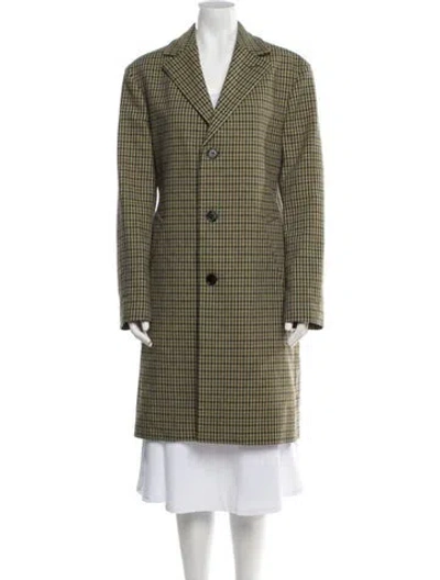 Pre-owned Acne Studios Wool Plaid Print Blazer In Green