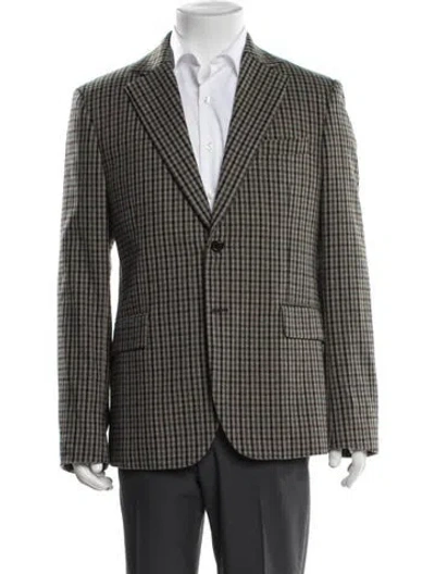 Pre-owned Acne Studios Wool Plaid Print Blazer In Neutrals