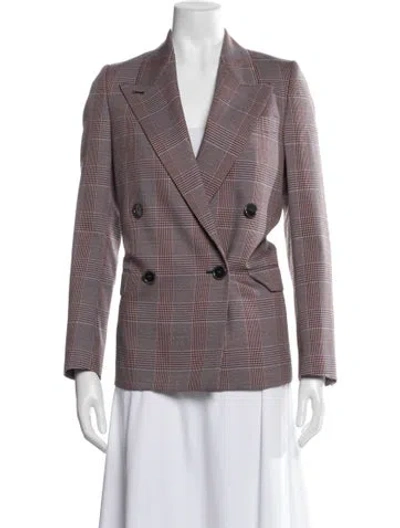 Pre-owned Acne Studios Wool Plaid Print Blazer In Red