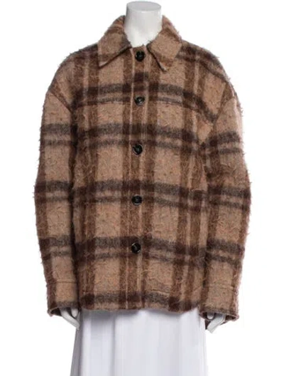 Pre-owned Acne Studios Wool Plaid Print Jacket In Neutral