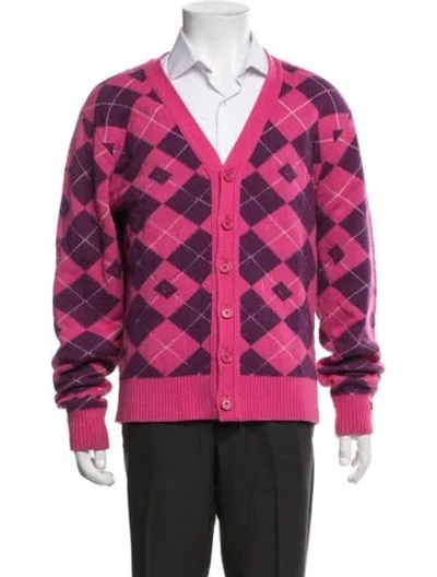 Pre-owned Acne Studios Wool Plaid Print Jacket In Pink