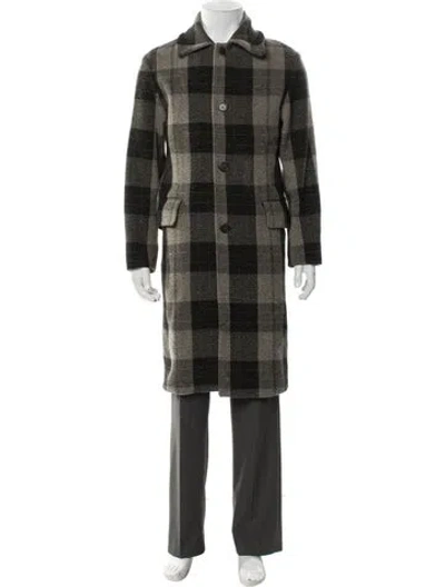 Pre-owned Acne Studios Wool Plaid Print Overcoat In Multi