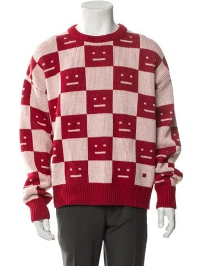 Pre-owned Acne Studios Wool Plaid Print Pullover In Red