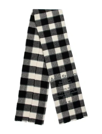 Pre-owned Acne Studios Wool Plaid Print Scarf In Black