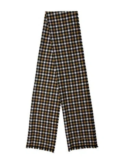 Pre-owned Acne Studios Wool Plaid Print Scarf In Black