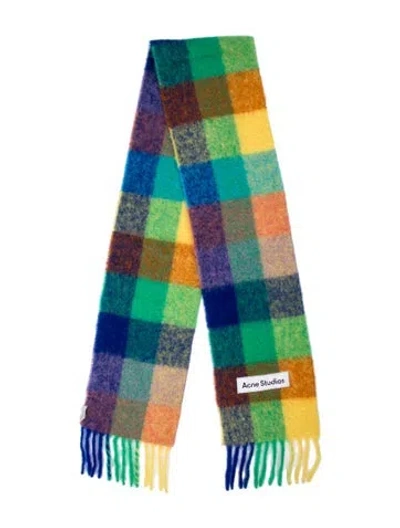 Pre-owned Acne Studios Wool Plaid Print Scarf In Multi