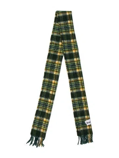 Pre-owned Acne Studios Wool Plaid Print Scarf W/ Tags In Green