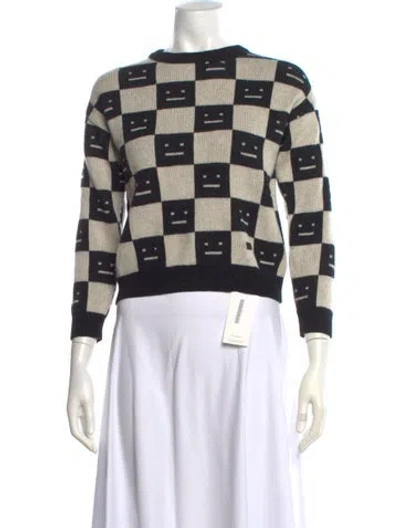 Pre-owned Acne Studios Wool Plaid Print Sweater In Black