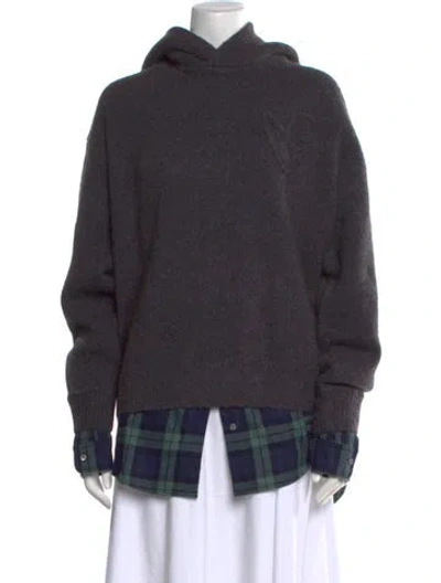 Pre-owned Acne Studios Wool Plaid Print Sweater W/ Tags In Gray