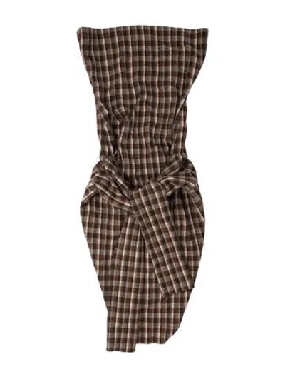 Pre-owned Acne Studios Wool Plaid Print Top In Brown